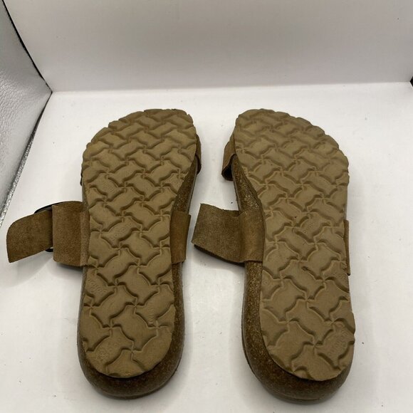 Yokona Womens Sz 8 Brown Leather 2 Strap Slide Sandals Made In Spain E9 - Picture 7 of 7